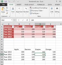 import excel content as tables in