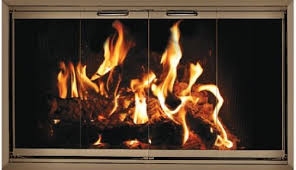 Polished Brass Fireplace Glass Doors