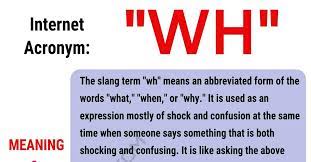 wh meaning how to use the por term