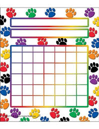Teacher Created Resources Colorful Paw Prints Incentive Charts 4773