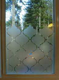 moroccan privacy window etched