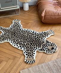 loony leopard large wool rug
