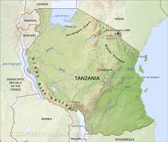 Comparatively narrow, varying in width from 10 to 45 miles (16 to 72 km), it covers about 12,700 square miles (32,900 square km) and. Tanzania Physical Map