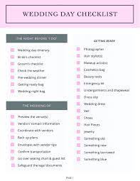 ultimate wedding day checklist