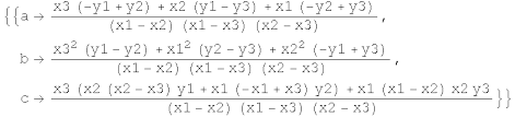 3 Point Quadratic Regression Formula