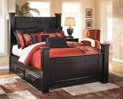 Shay Almost Black Queen Poster Bed
