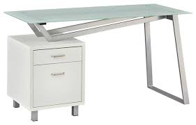 Its metal and wood frame with veneer. Mayline Soho V Desk With Glass Top In White Finish 1001vgww Contemporary Desks And Hutches By Gwg Outlet Houzz