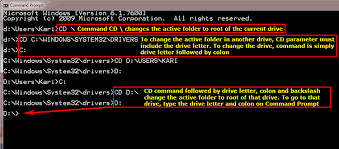 solved change directory in command