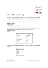 Writing Skills Synthesising Rmit University