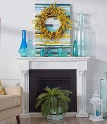 Simple Coastal Fireplace Mantel Decor Ideas