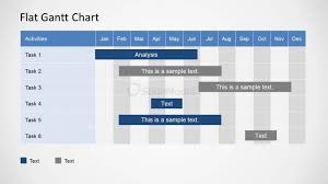 Flat Powerpoint Gantt Chart Year Plan By Month Slidemodel