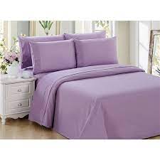 Queen Purple Polyester Bed Sheets