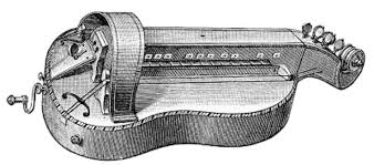 etching of a hurdy gurdy