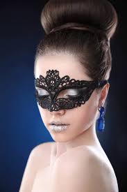 beautiful in black veil mask