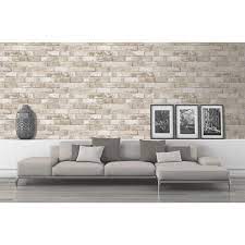 Glitter Brick Wallpaper Natural