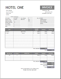 Invoice Format In Word For Hotel Hotel Invoice Template For Excel