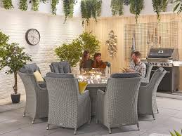 rattan furniture dining fire pit sets