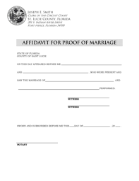 affidavit for marriage witness sle