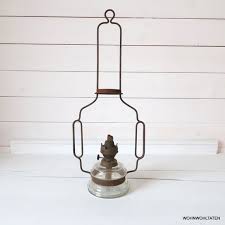 Primitive Vintage Kerosene Lamp Large