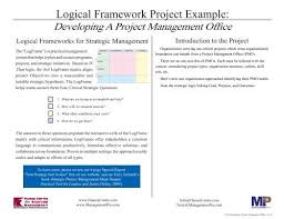 logical framework project exle