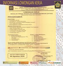 Check spelling or type a new query. Disnakertrans Lowongan Kerja Programer Di Sttkd Yogyakarta