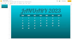 create a calendar in google slides