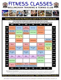 tennis club fitness schedule whatcomtalk