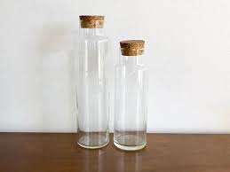 glass apothecary jars w cork lids set
