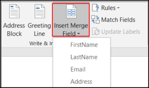how to use word excel for mail merge