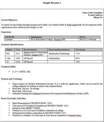 Ca Inter Resume Format Pinterest