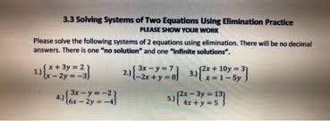 Solved 3 3 Solving Systems Of Two