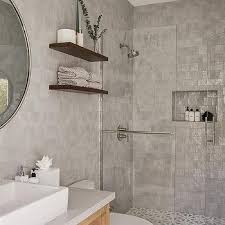 Antiqued Mirror Shower Tiles Design Ideas