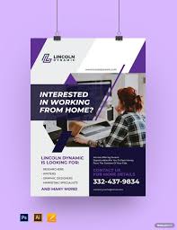 free work from home job poster template