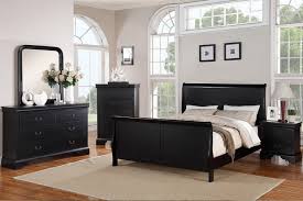 Wood Sleigh Style Queen Bed Set