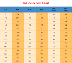 children s shoe size chart australia