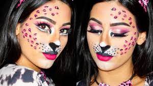 y pink leopard halloween makeup