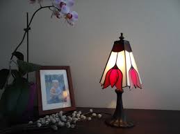 Tulip Lamp Stained Glass Lamp Red Floor