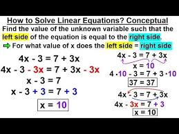 solve linear equations conceptual