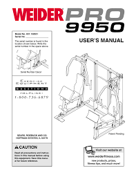 Weider Pro 9950 System 15953 Users Manual Manualzz Com