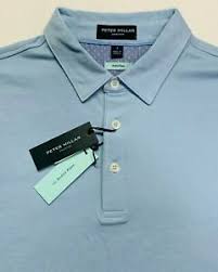 Details About Peter Millar Perfect Pique Polo Golf Shirt Mens Small Blue Vento Mc0rk01