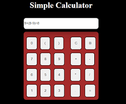 simple calculator in html using eval
