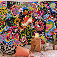Hippie Trippy Tapestry Psychedelic Wall