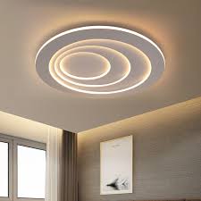 Modern Round Led Flush Mount Circular Lamp Side Illuminating Ceiling Light Hallway Bedroom Light With Remote Control