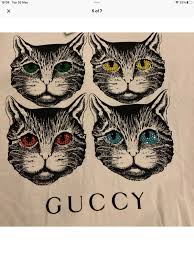 rare gucci cat print t shirt size large