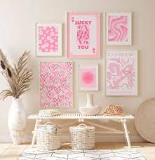 Blush Pink Wall Art Preppy Room Decor