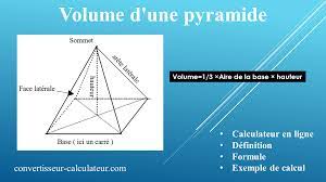 Calcul du volume d'une pyramide - Calculateur en ligne
