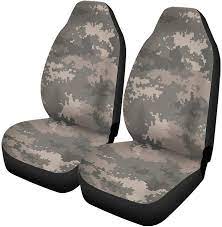 Set Of 2 Car Seat Covers Beige Camo