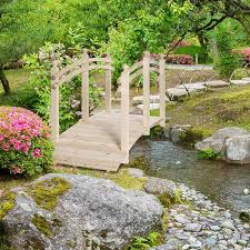 Natural Wood Cedar Garden Bridge