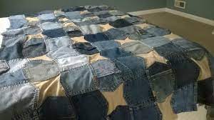Blue Jeans Pockets Quilt Custom Queen