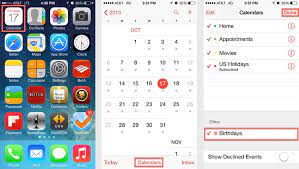 birthdays calendar on the mac iphone